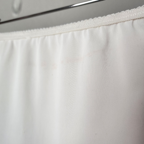 STONES WEAR x VINTAGE eyelet lace trim slip skirt white midi skirt nylon M‎ - Picture 3 of 10